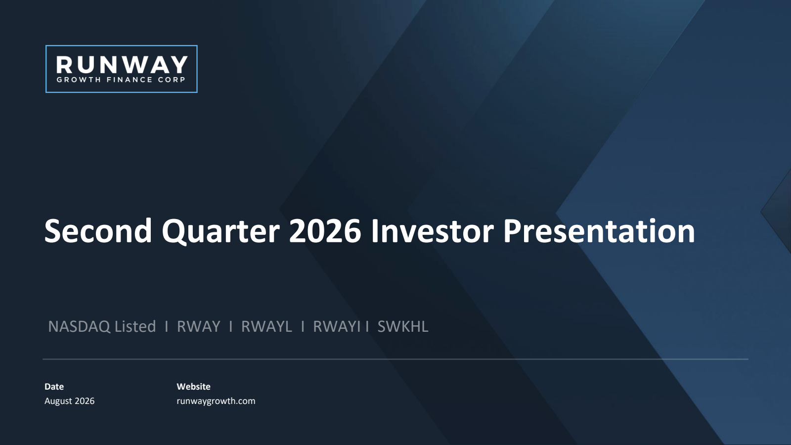 Runway Growth Finance's Q2 2026 Slide Deck