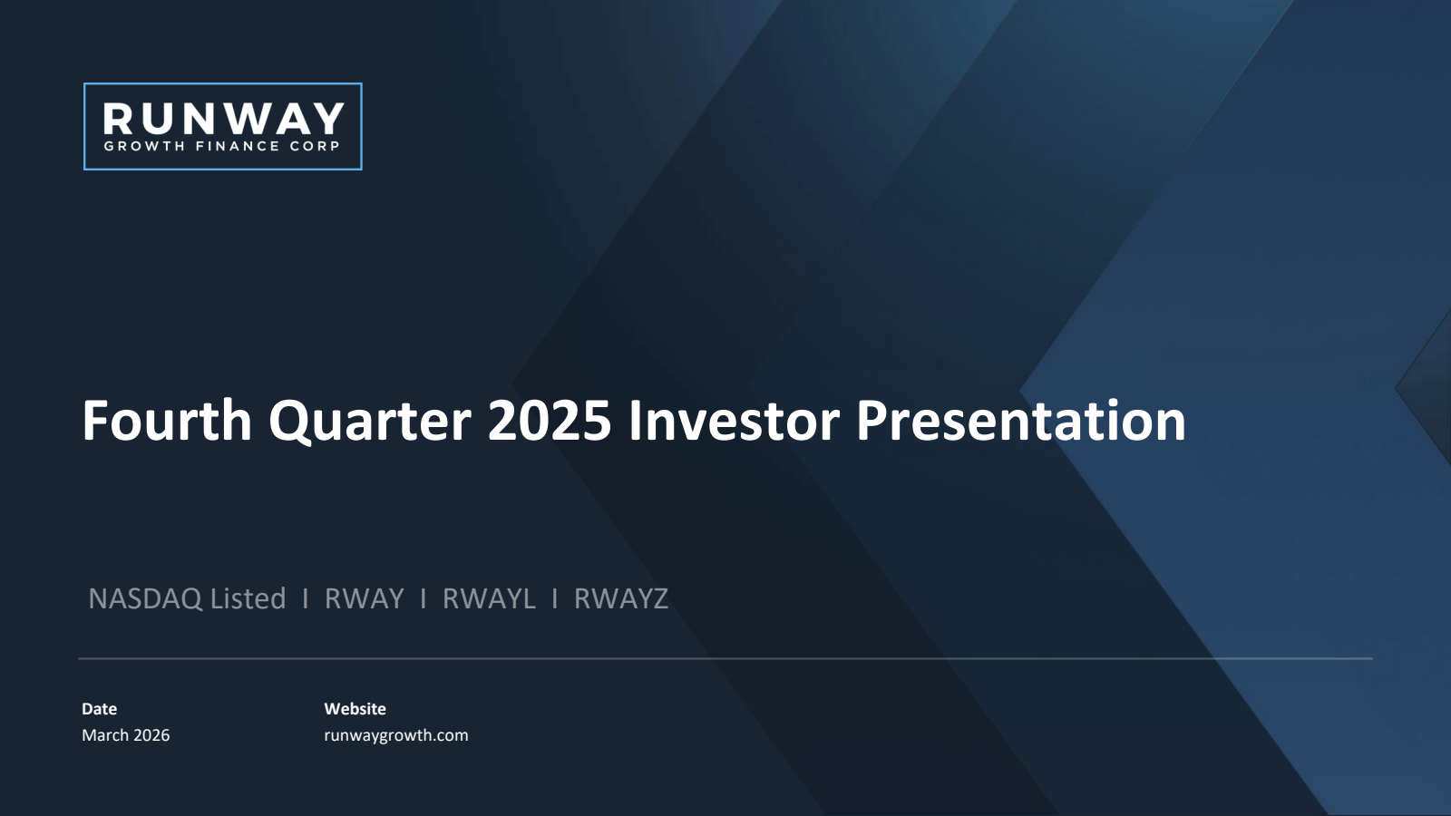 Runway Growth Finance's Q4 2025 Slide Deck