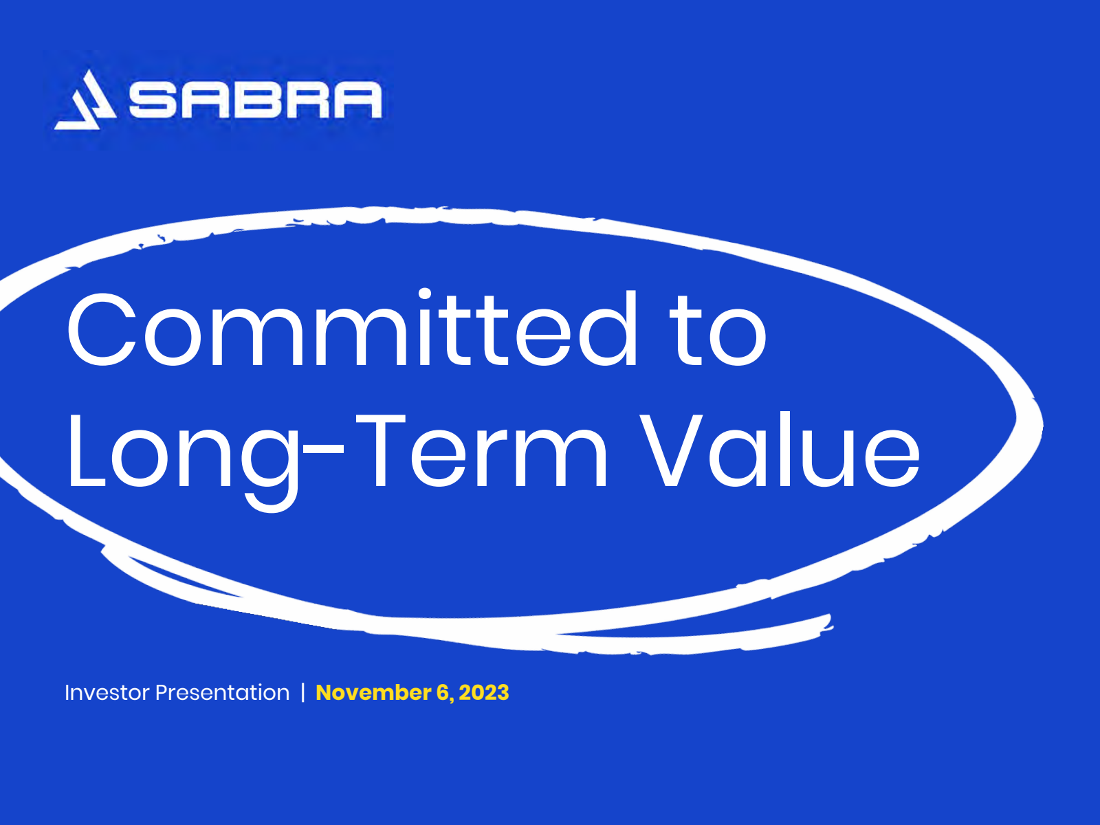 Sabra Healthcare REIT's Q3 2023 Slide Deck