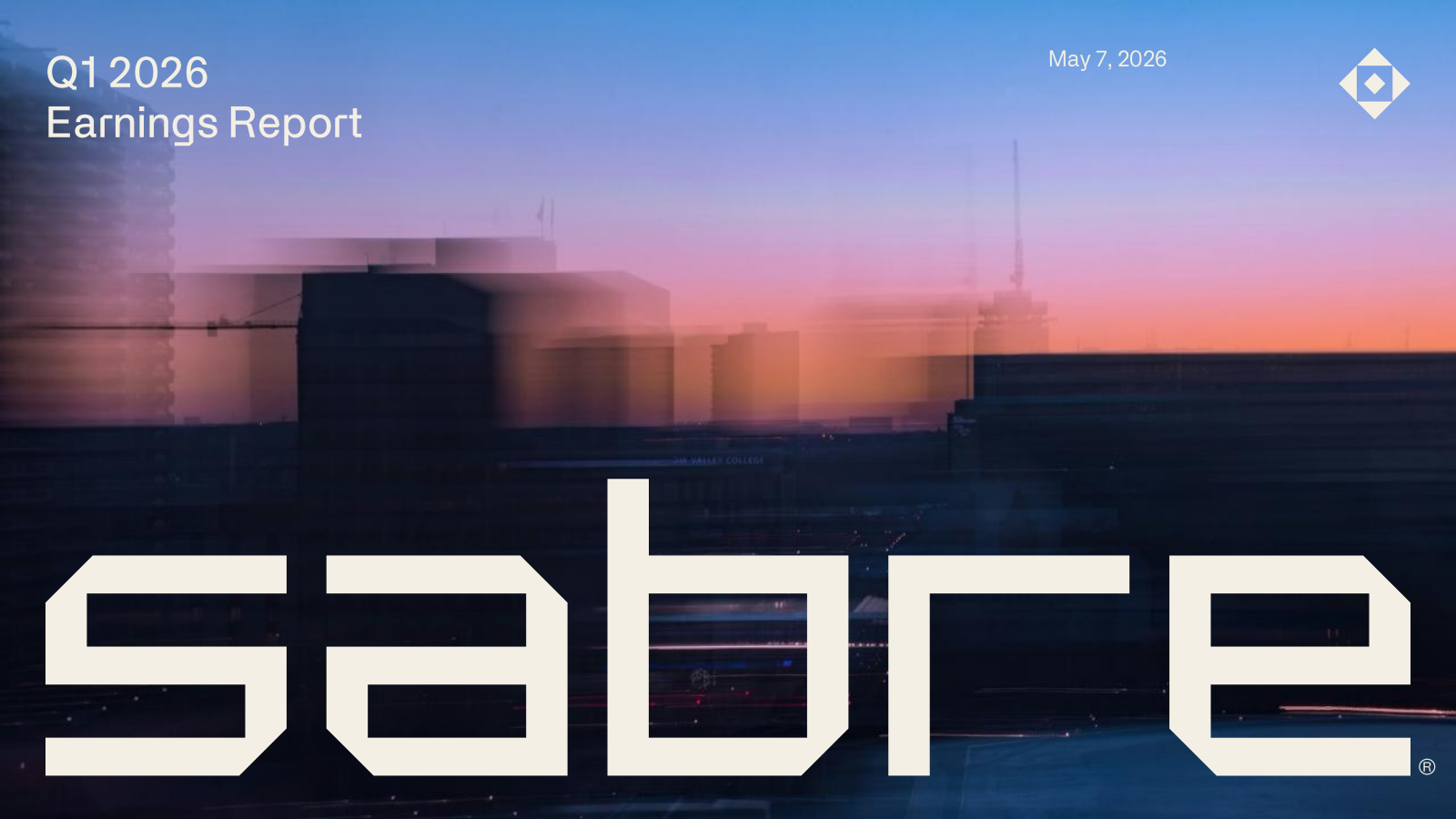 Sabre's Q1 2026 Slide Deck