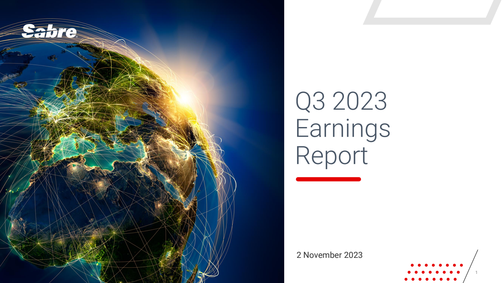 Sabre's Q3 2023 Slide Deck