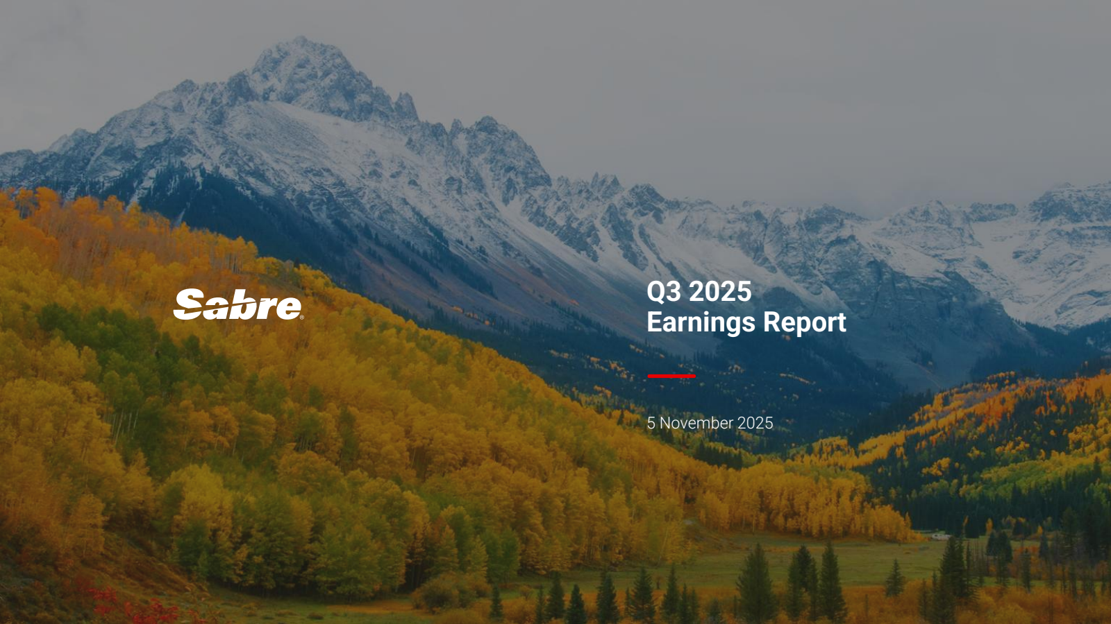 Sabre's Q3 2025 Slide Deck