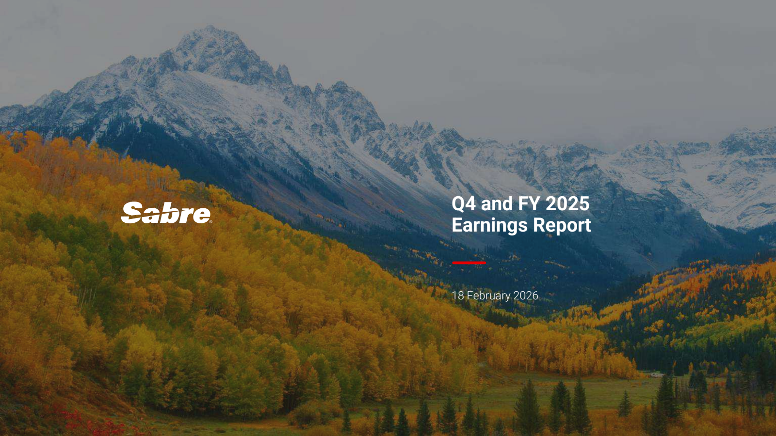 Sabre's Q4 2025 Slide Deck