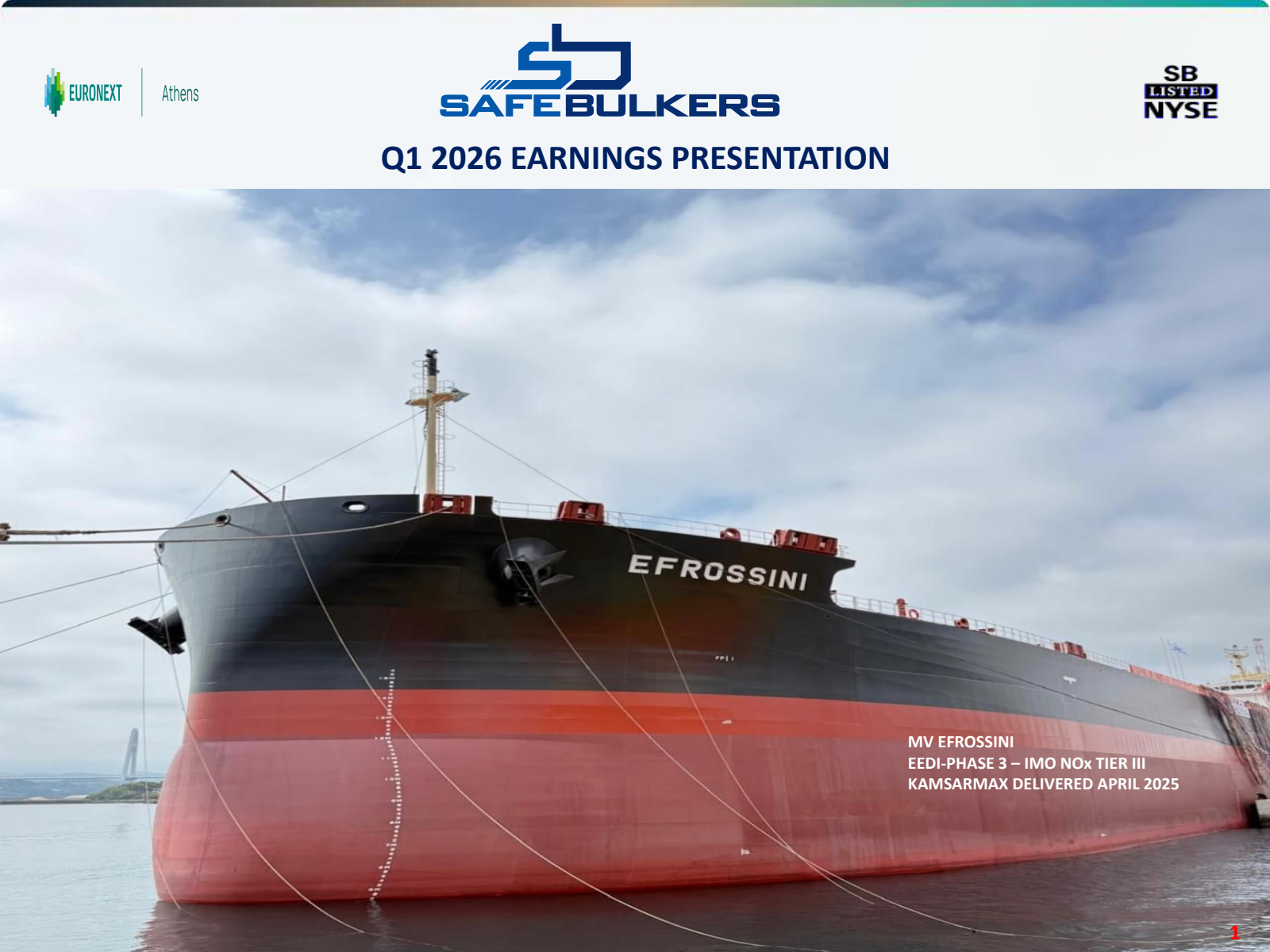 Safe Bulkers' Q1 2026 Slide Deck