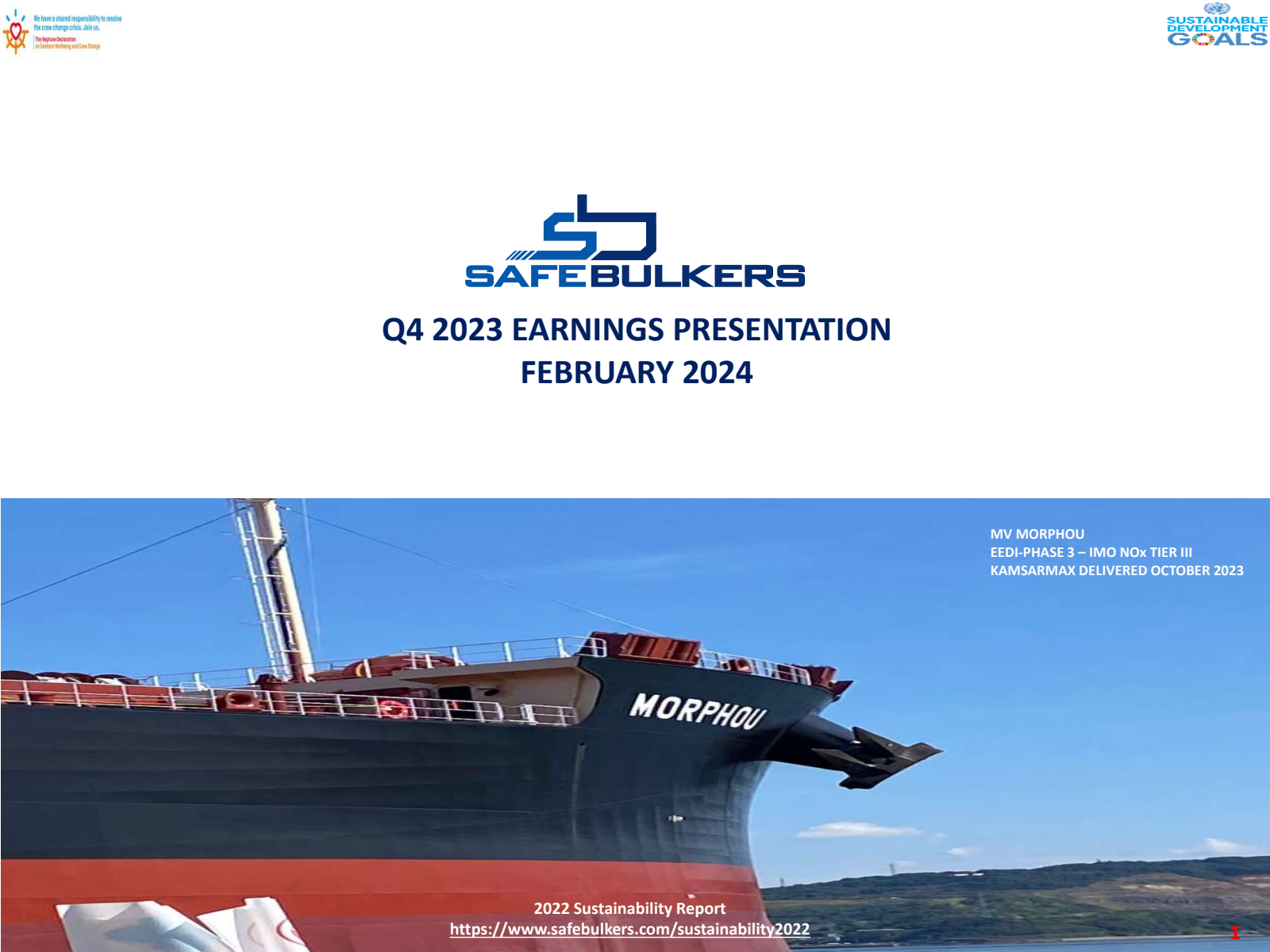 Safe Bulkers' Q4 2023 Slide Deck