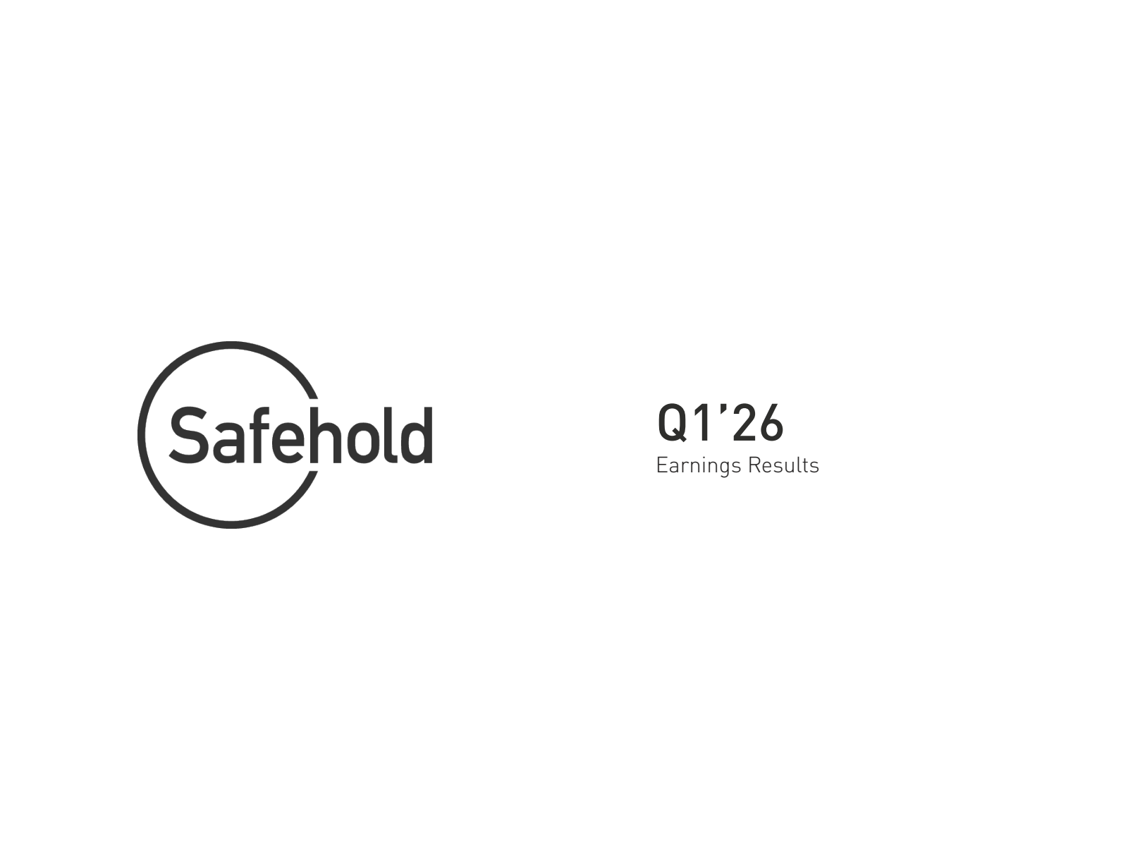 Safehold's Q1 2026 Slide Deck