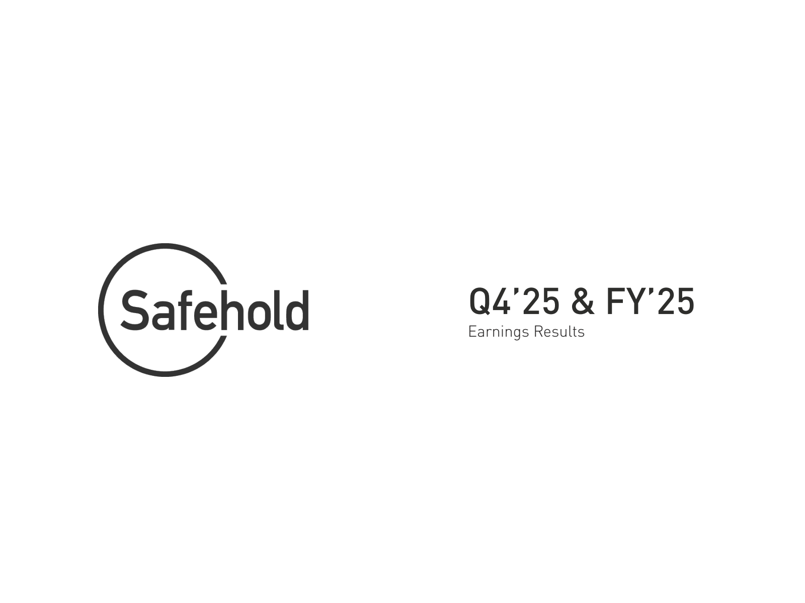 Safehold's Q4 2025 Slide Deck