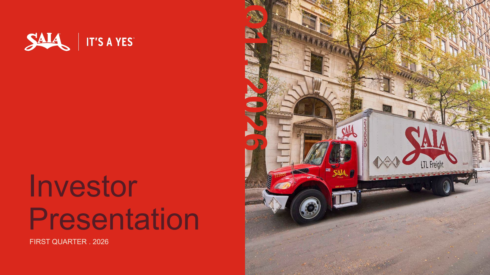 Saia's Q1 2026 Slide Deck