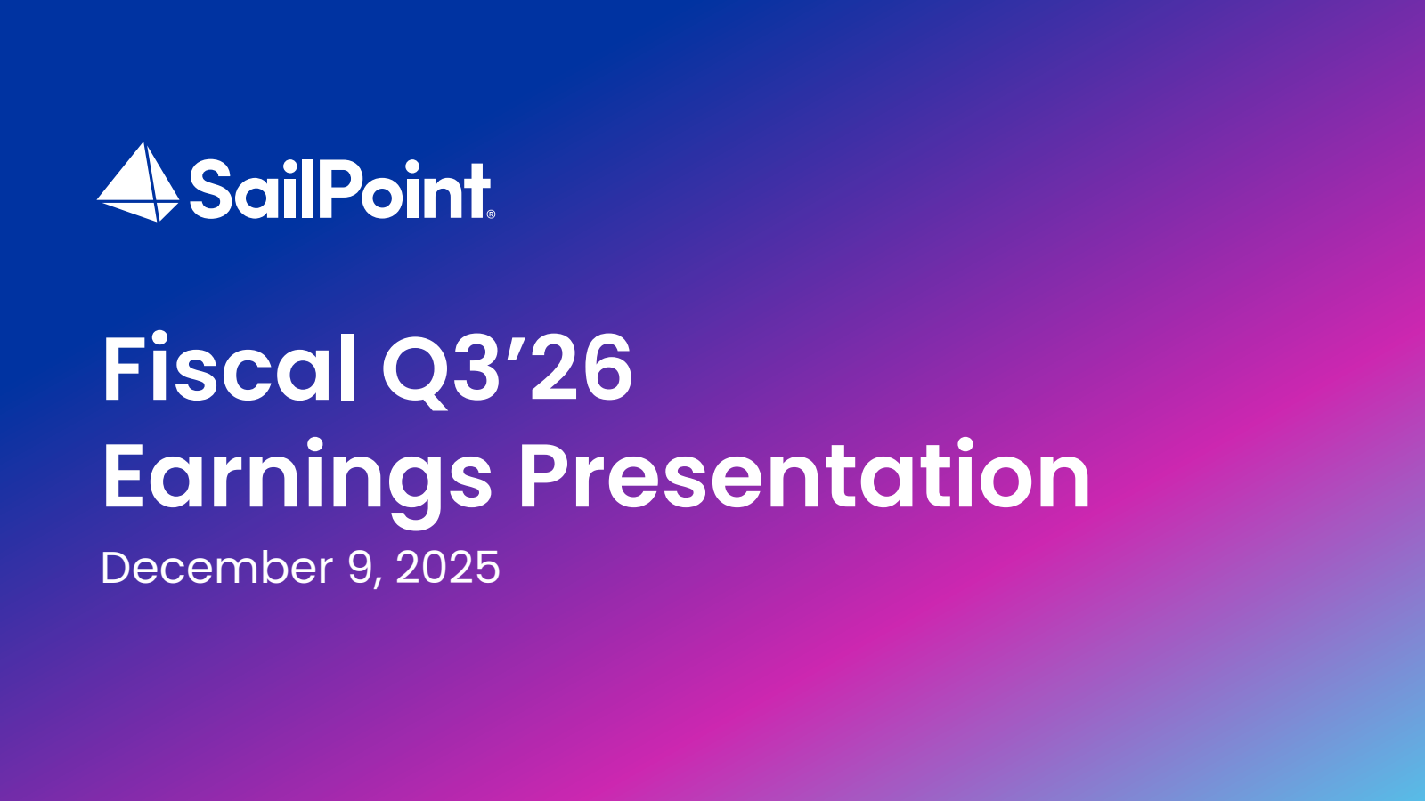 SAIL Q3 2026 Earnings Report on 12/9/2025