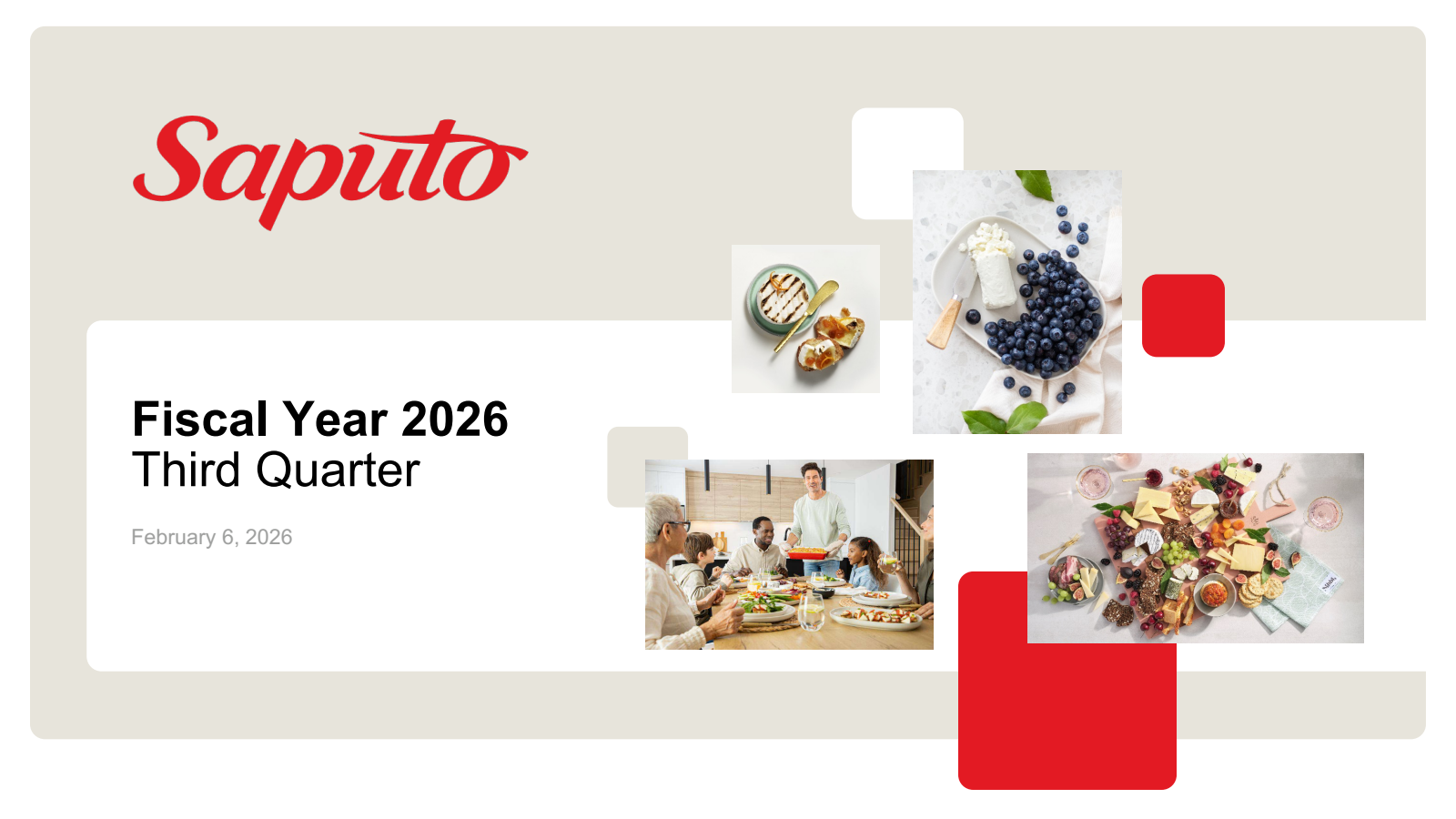 Saputo's Q3 2026 Slide Deck