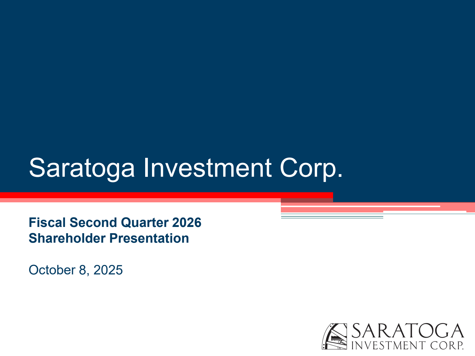 Saratoga Investment's Q2 2026 Slide Deck