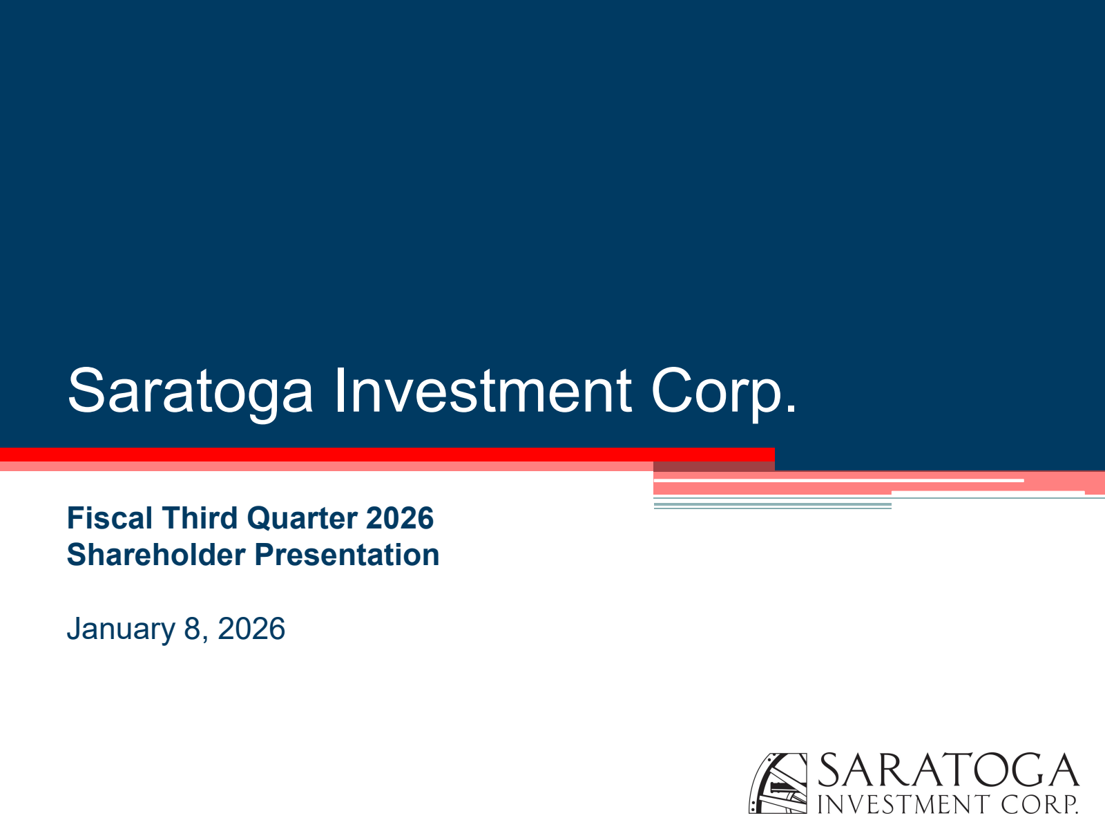 Saratoga Investment's Q3 2026 Slide Deck