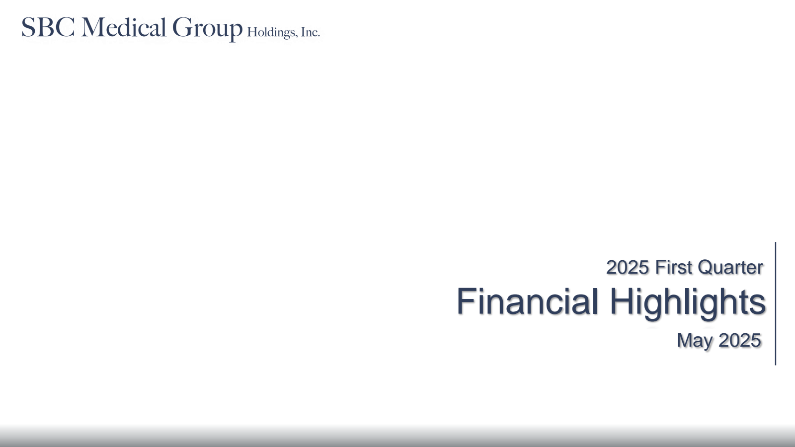 SBC Medical Group's Q1 2025 Slide Deck