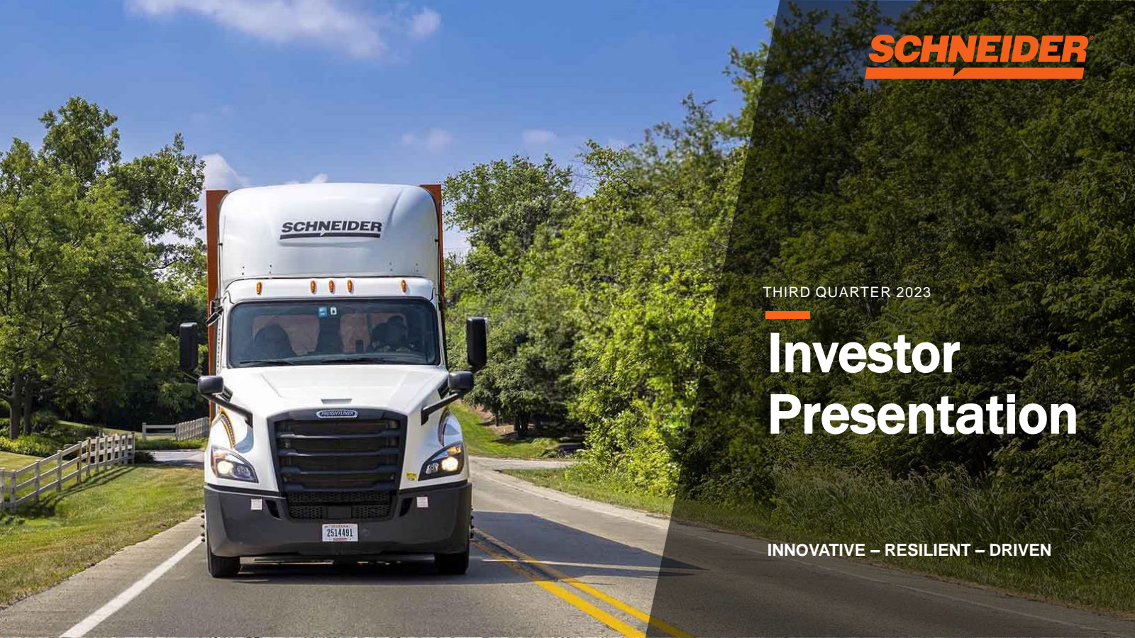 Schneider National's Q3 2023 Slide Deck