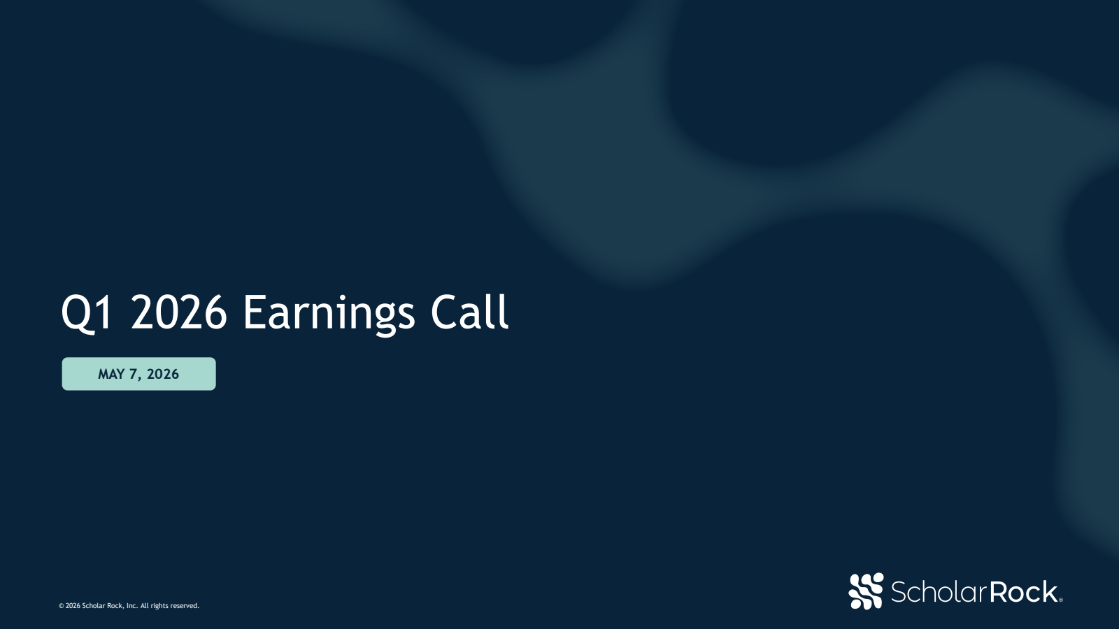 Scholar Rock's Q1 2026 Slide Deck