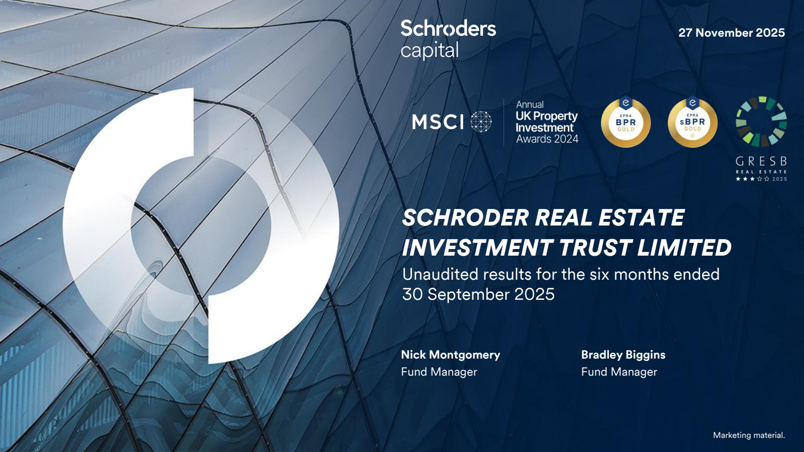 Schroder Real Estate Invest's H1 2026 Slide Deck
