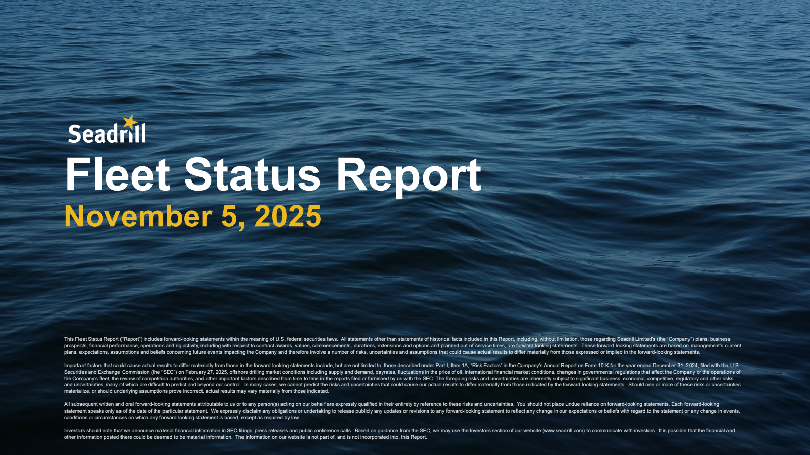 Seadrill's Q3 2025 Slide Deck