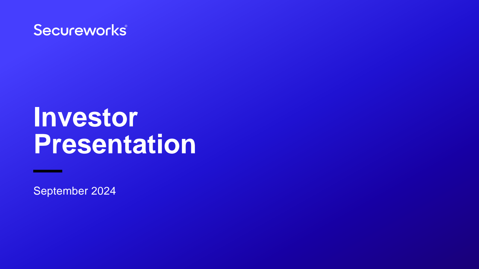 SecureWorks' Q2 2025 Slide Deck