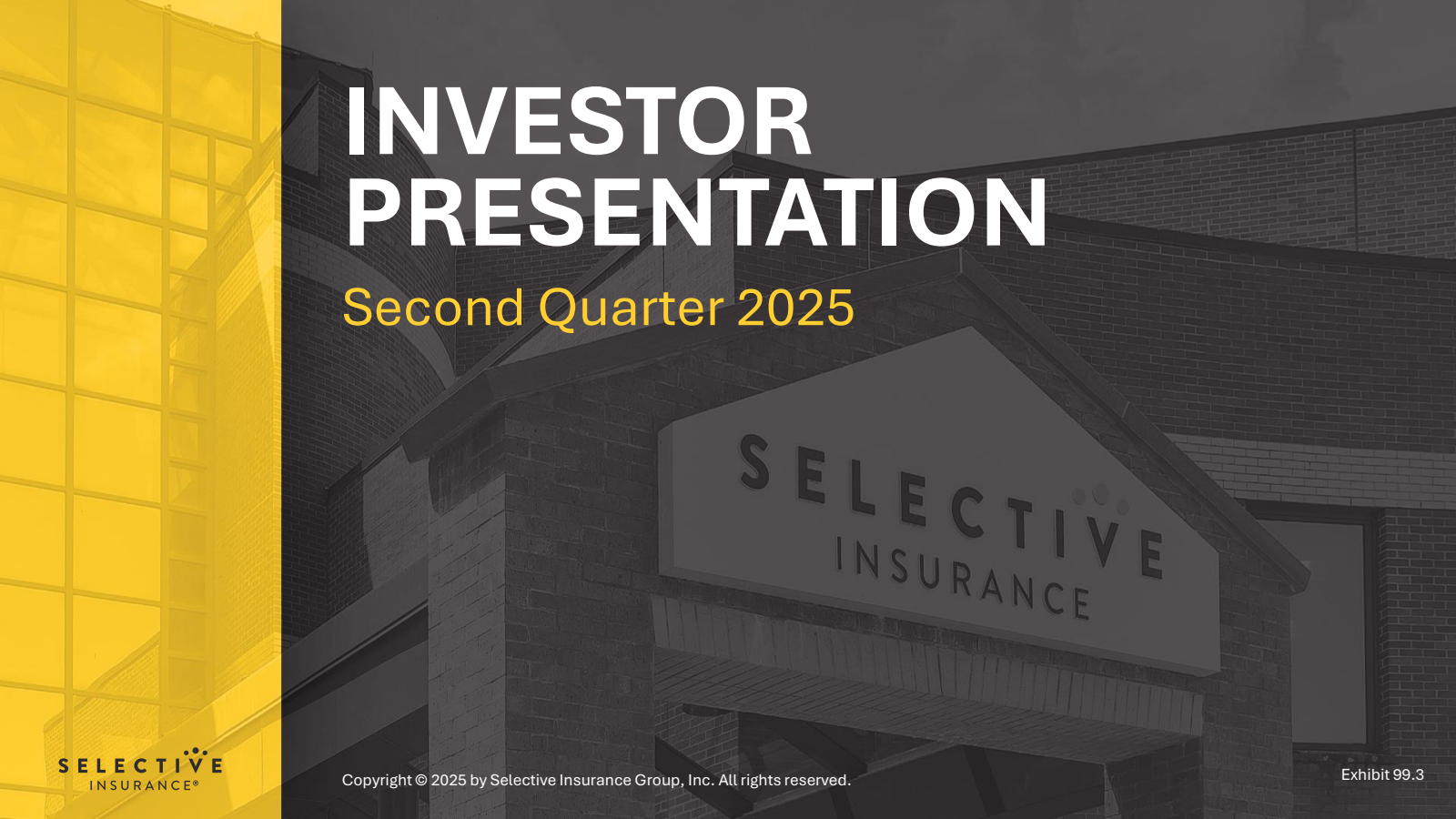 Selective Insurance Group's Q2 2025 Slide Deck