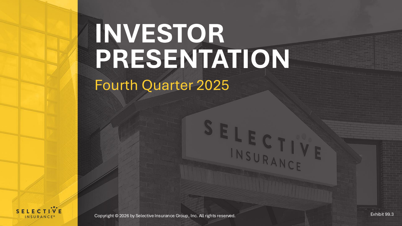 Selective Insurance Group's Q4 2025 Slide Deck
