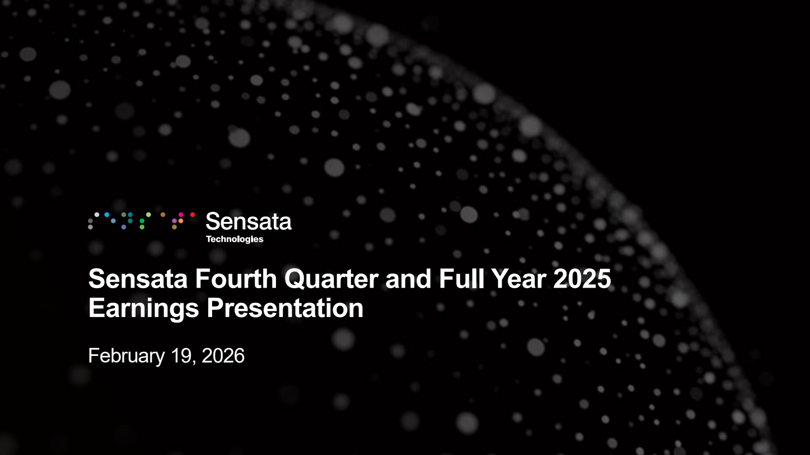 Sensata Technologies' Q4 2025 Slide Deck