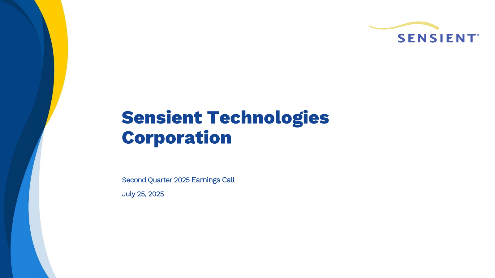 Sensient Technologies' Q2 2025 Slide Deck