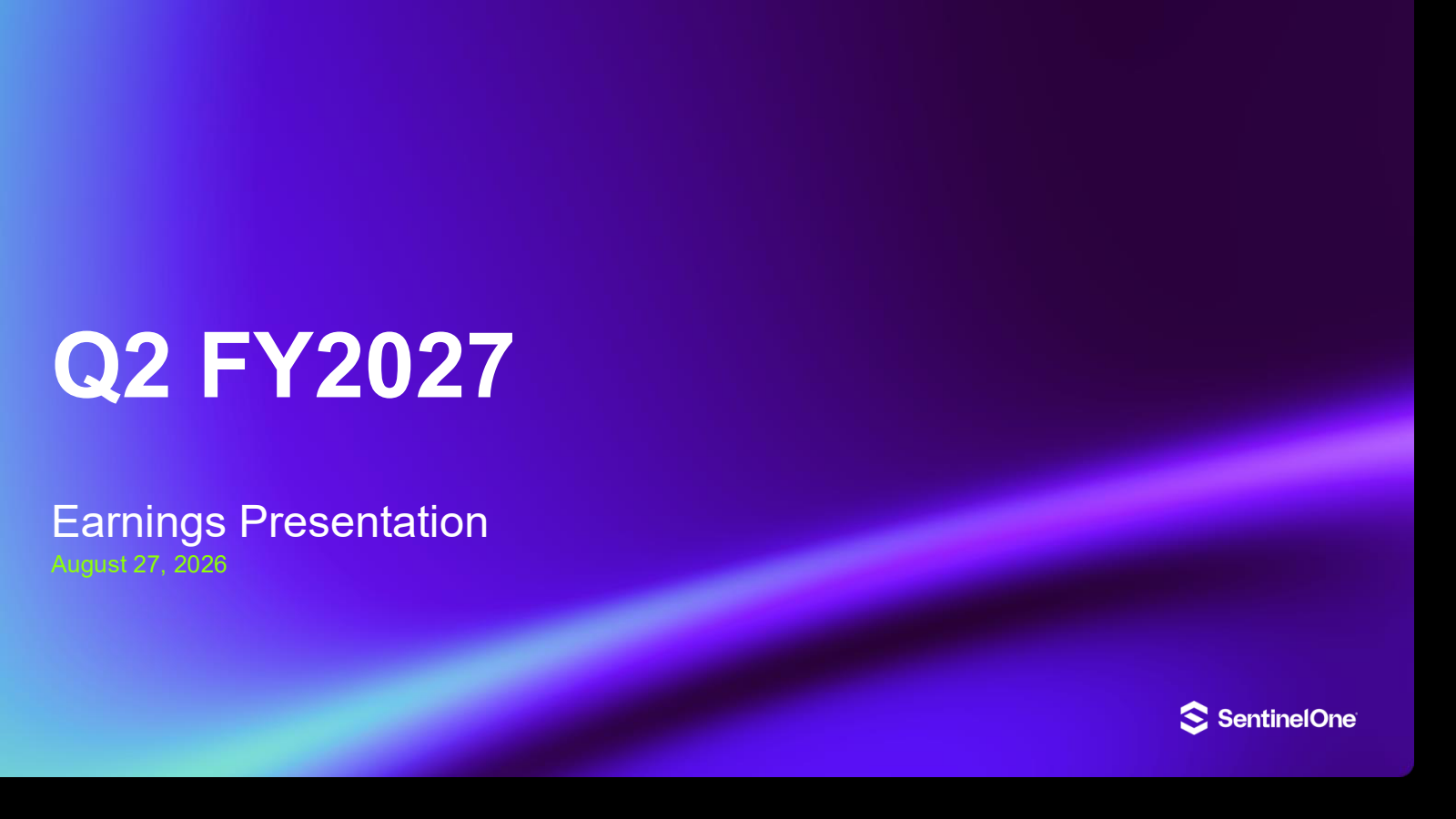 SentinelOne's Q2 2027 Slide Deck