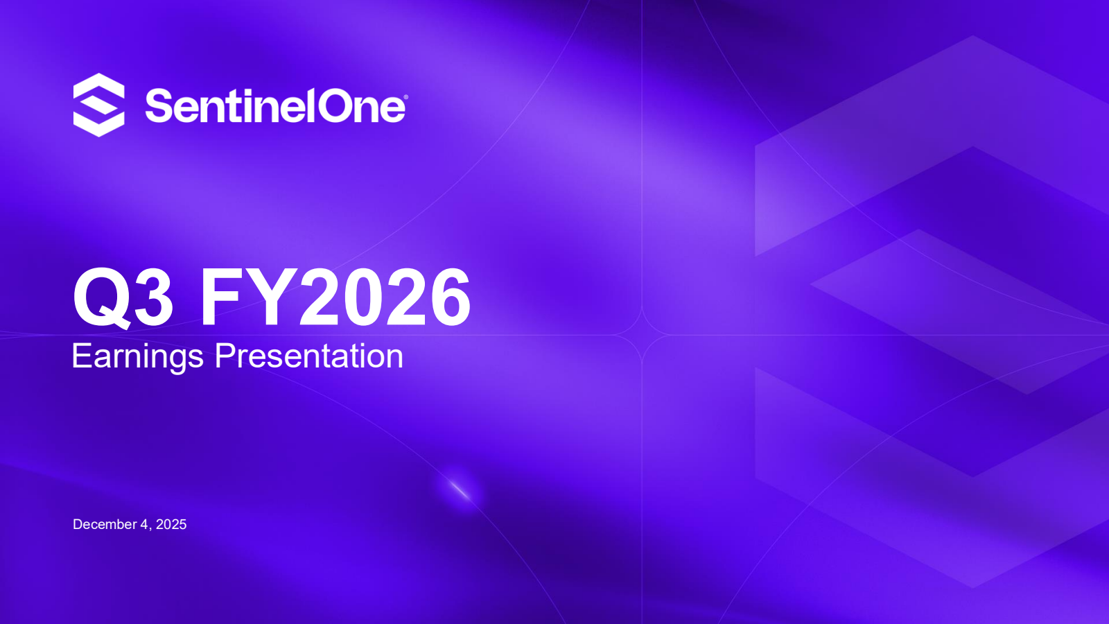 SentinelOne's Q3 2026 Slide Deck