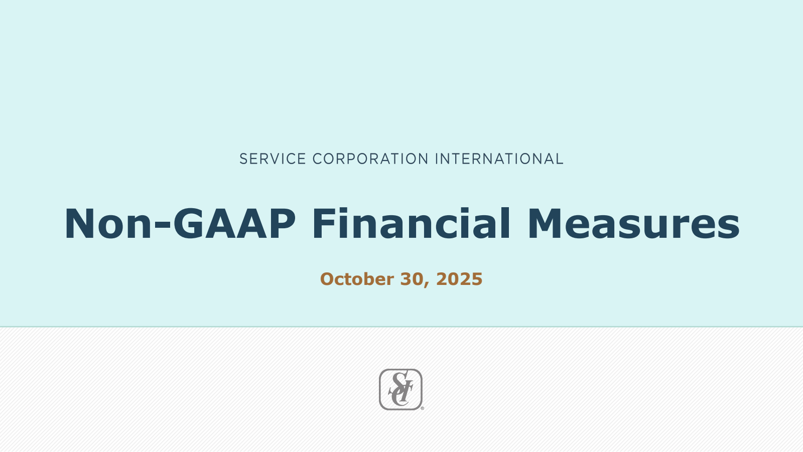 Service Corporation International's Q3 2025 Slide Deck