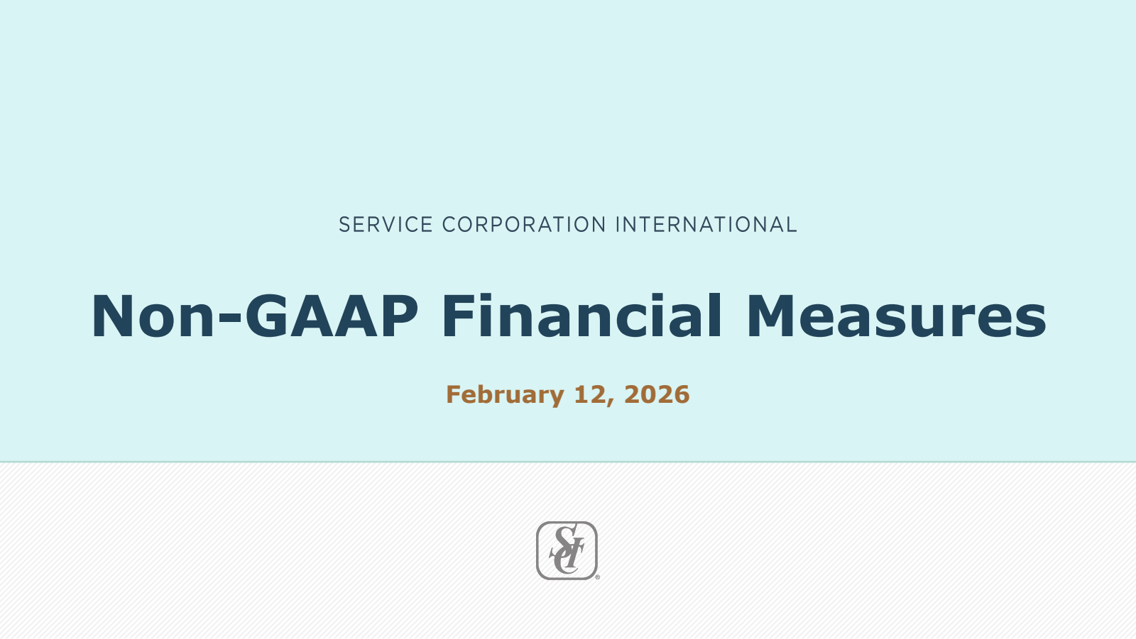 Service Corporation International's Q4 2025 Slide Deck