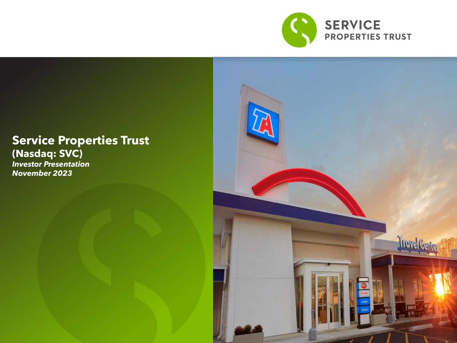 Service Properties Trust's Q3 2023 Slide Deck