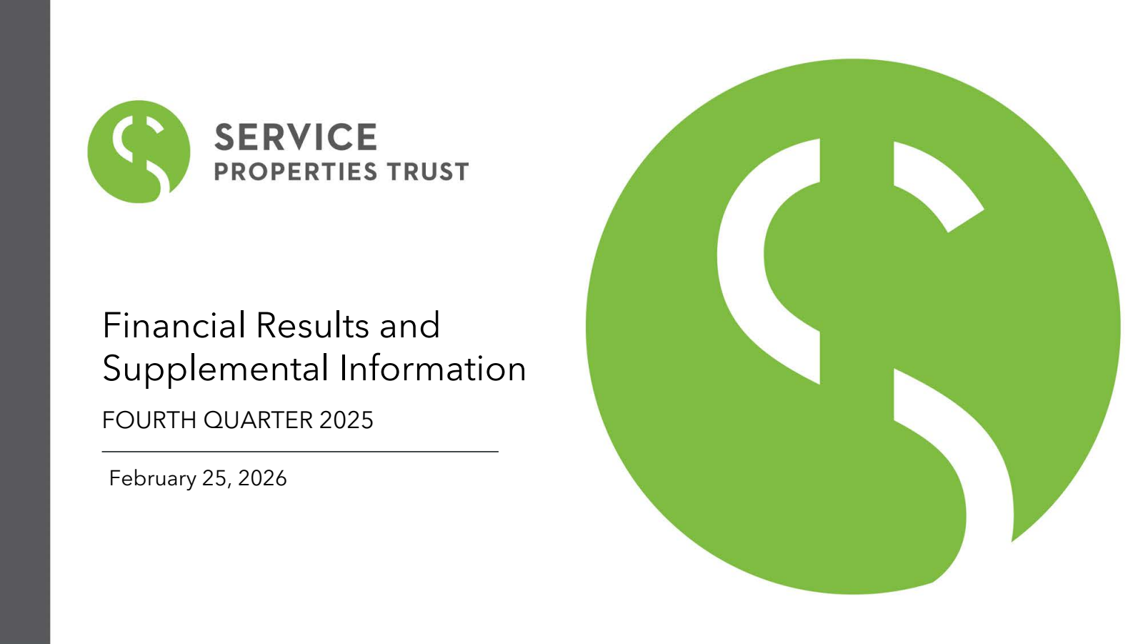Service Properties Trust's Q4 2025 Slide Deck