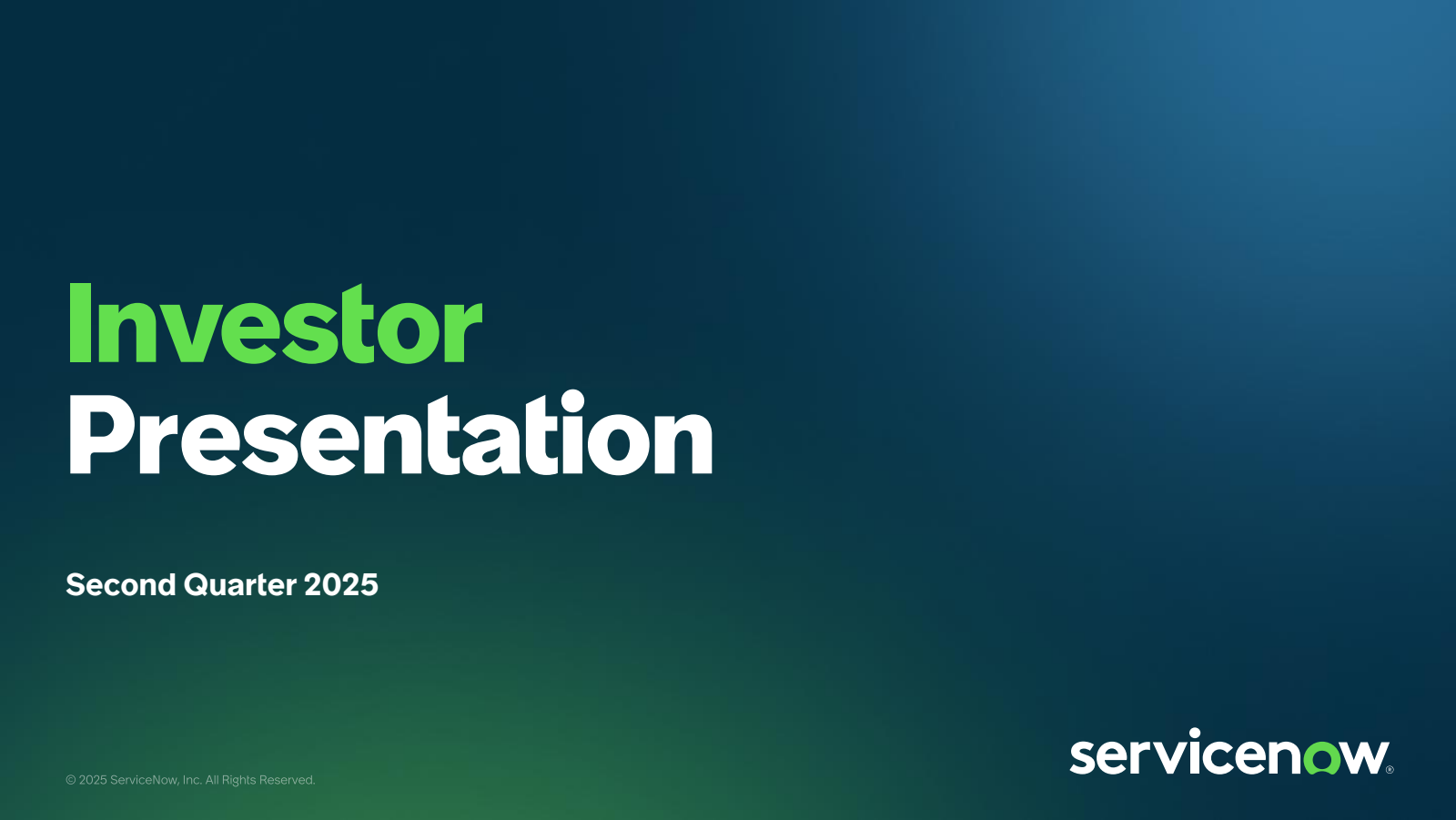 ServiceNow's Q2 2025 Slide Deck