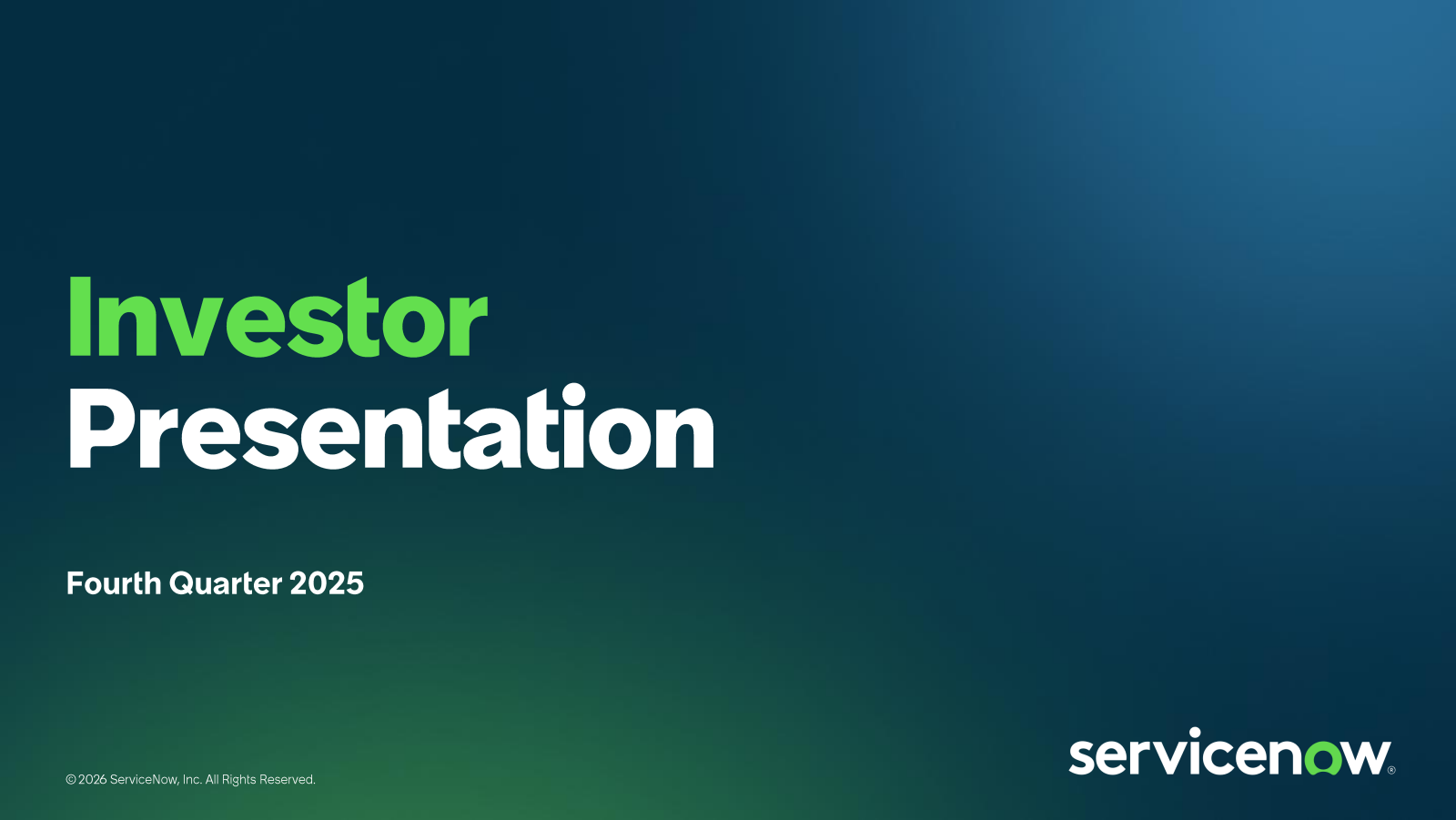 ServiceNow's Q4 2025 Slide Deck
