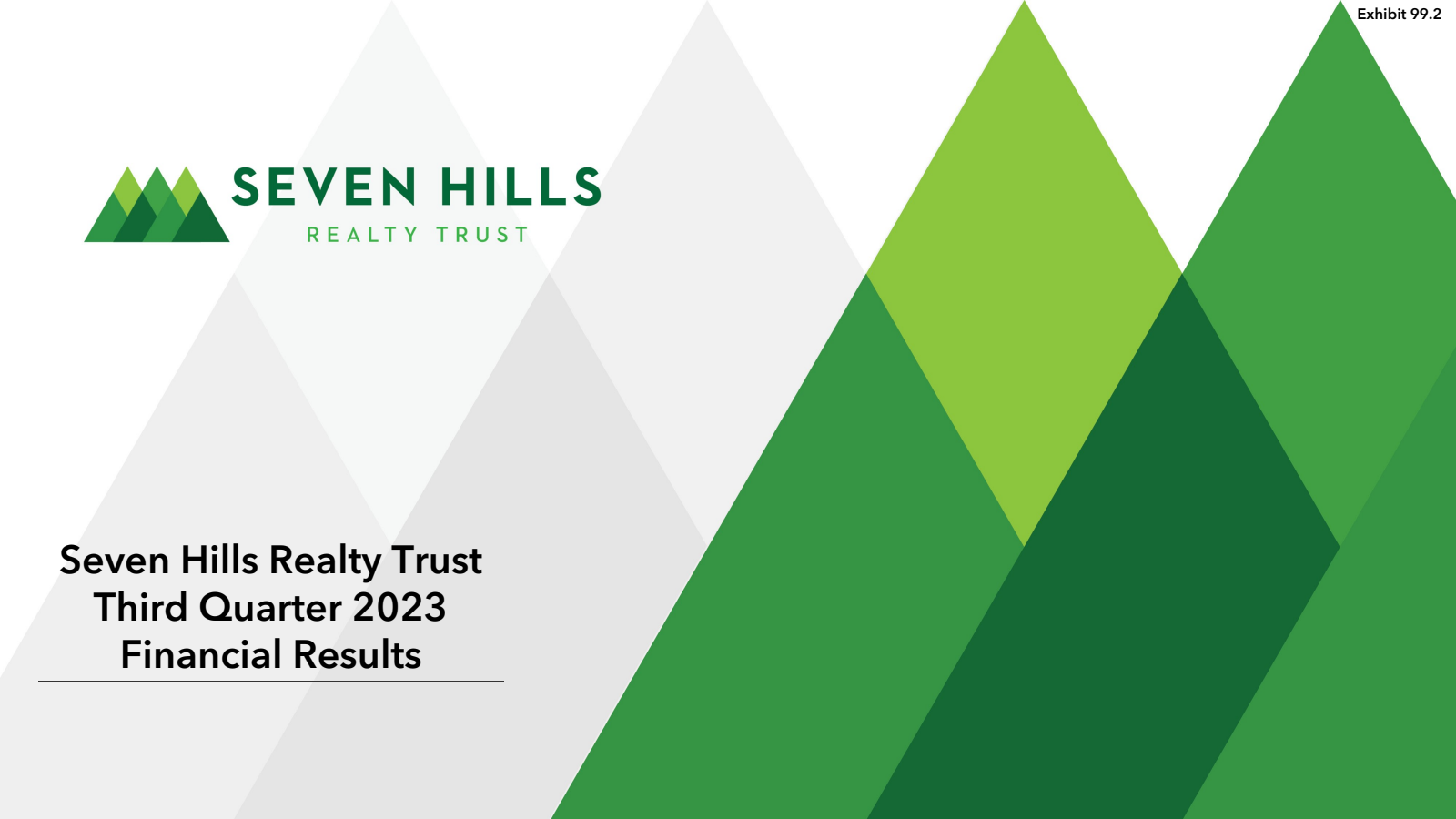 Seven Hills Realty Trust's Q3 2023 Slide Deck