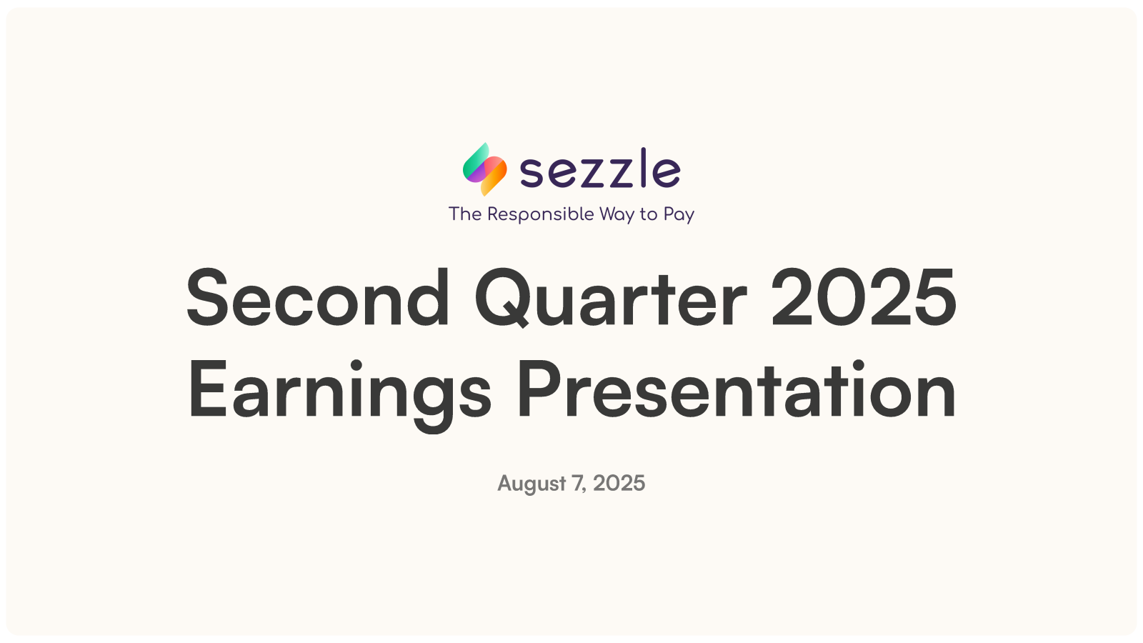 Sezzle's Q2 2025 Slide Deck