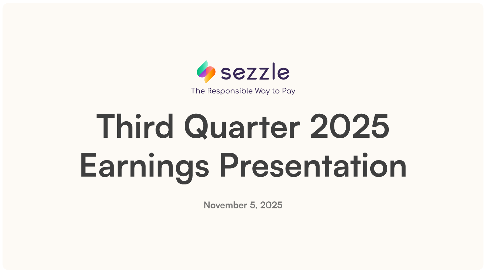 Sezzle's Q3 2025 Slide Deck