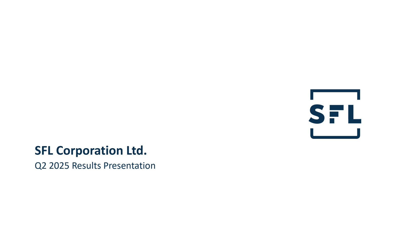 SFL's Q2 2025 Slide Deck