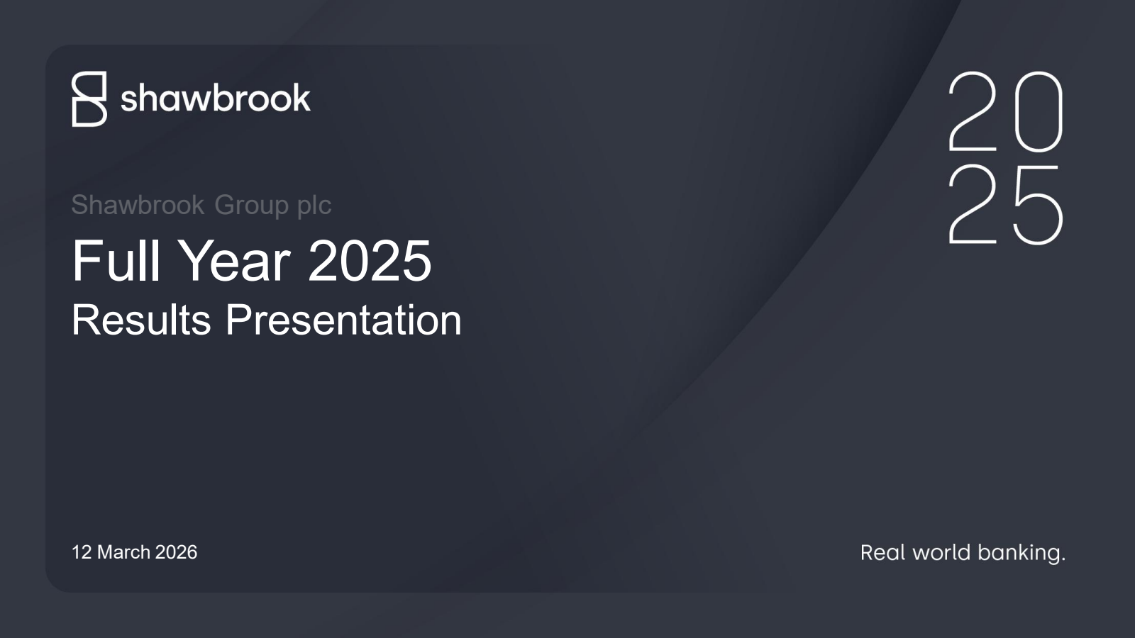 Shawbrook Group's H2 2025 Slide Deck