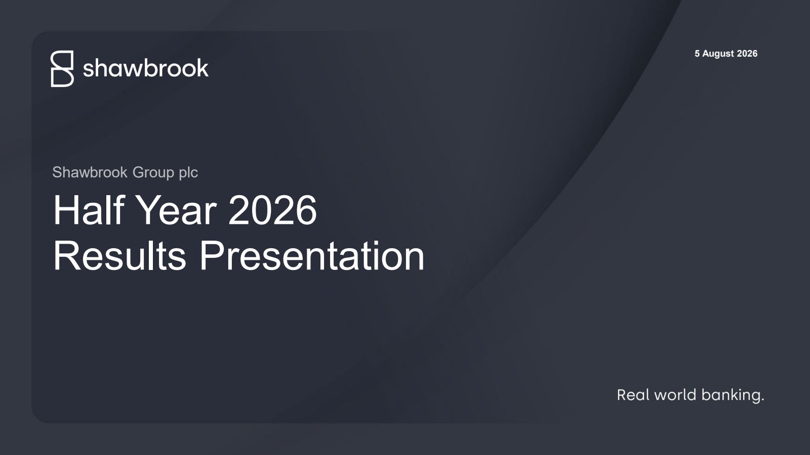 Shawbrook Group's H1 2026 Slide Deck