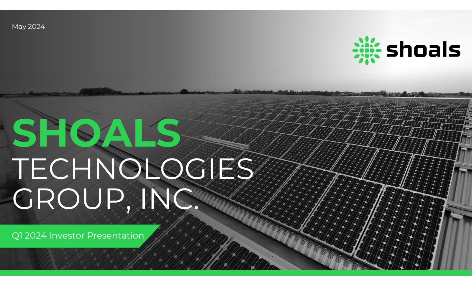 Shoals Technologies Group's Q1 2024 Slide Deck