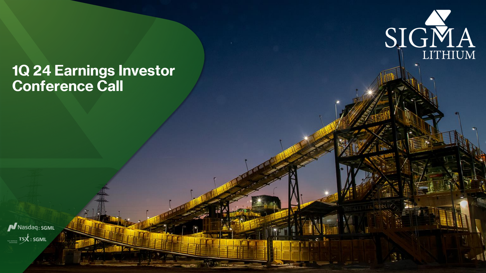 Sigma Lithium's Q1 2024 Slide Deck