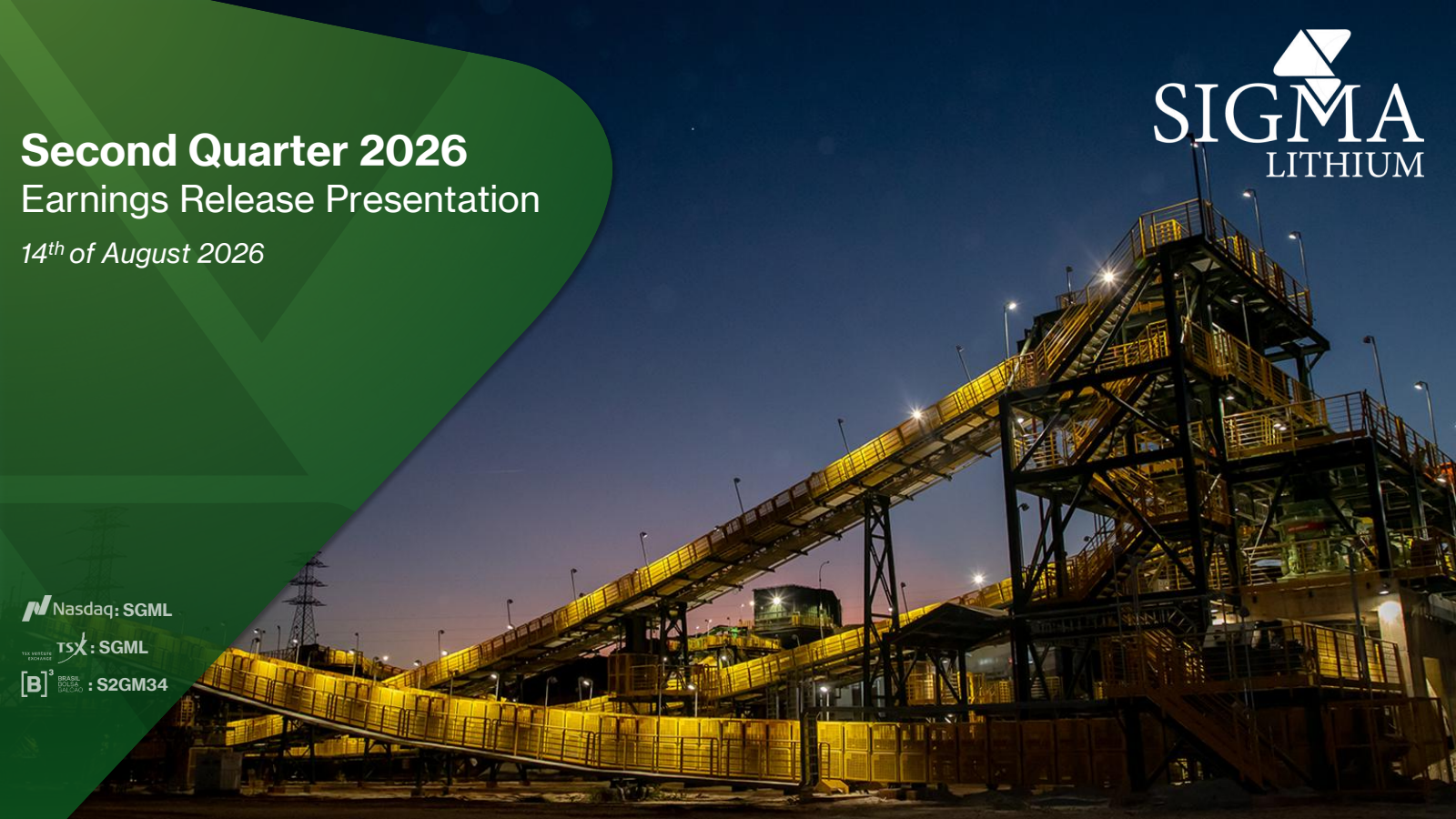 Sigma Lithium's Q2 2026 Slide Deck
