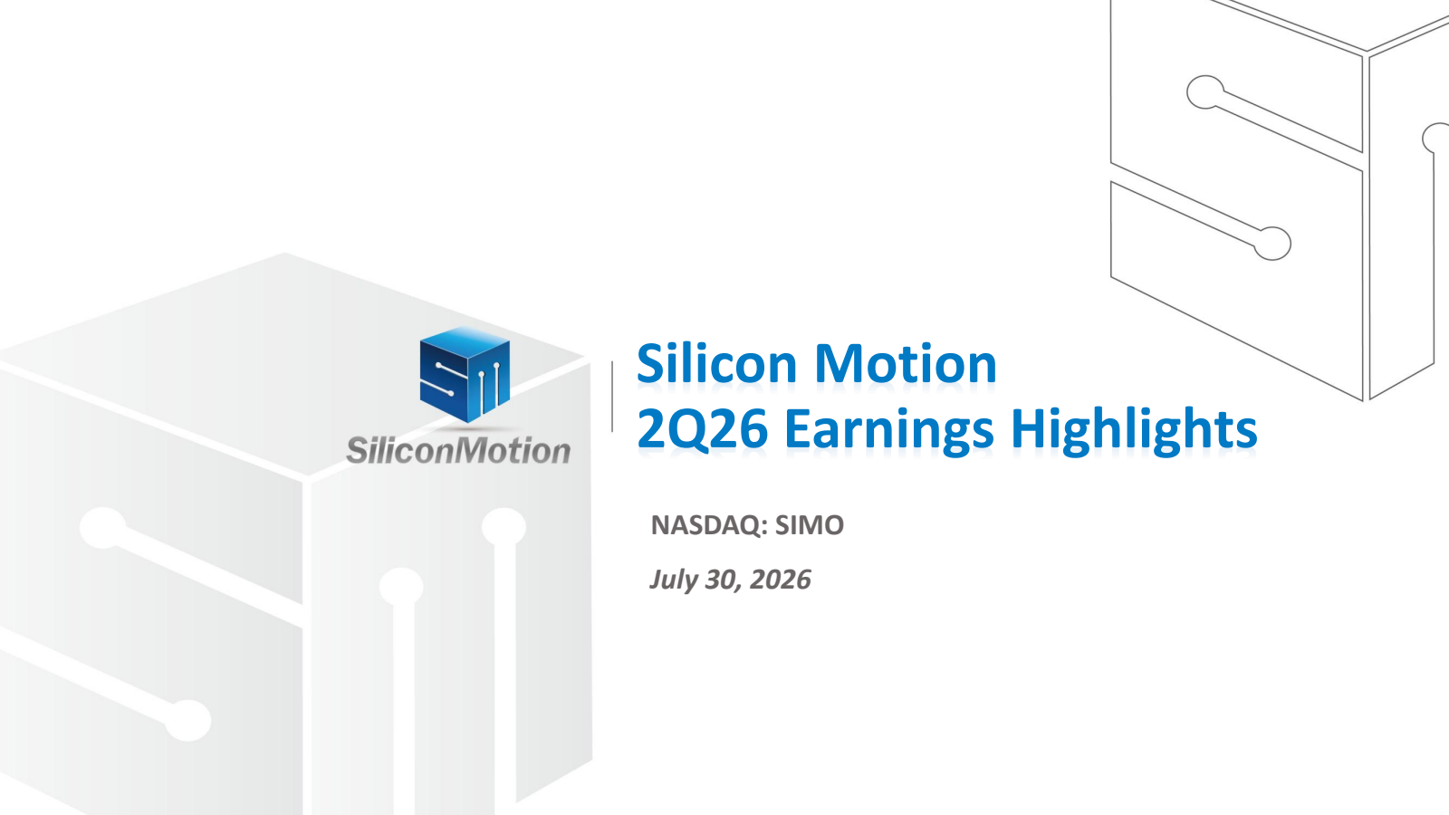 Silicon Motion Technology's Q2 2026 Slide Deck