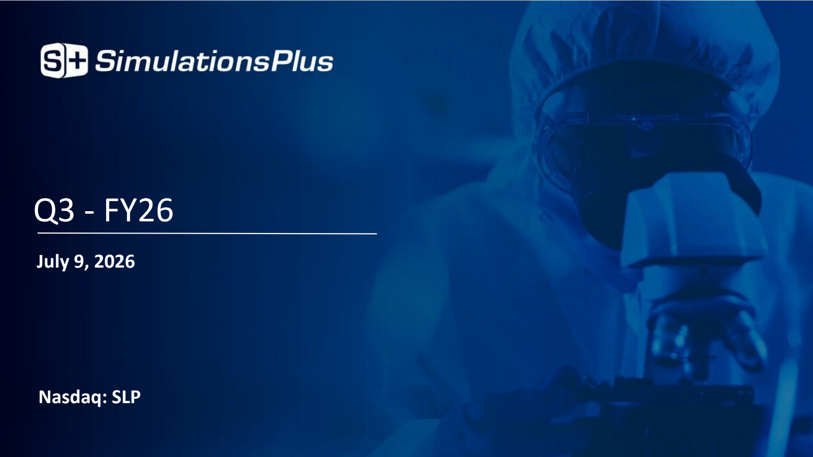 Simulations Plus' Q3 2026 Slide Deck