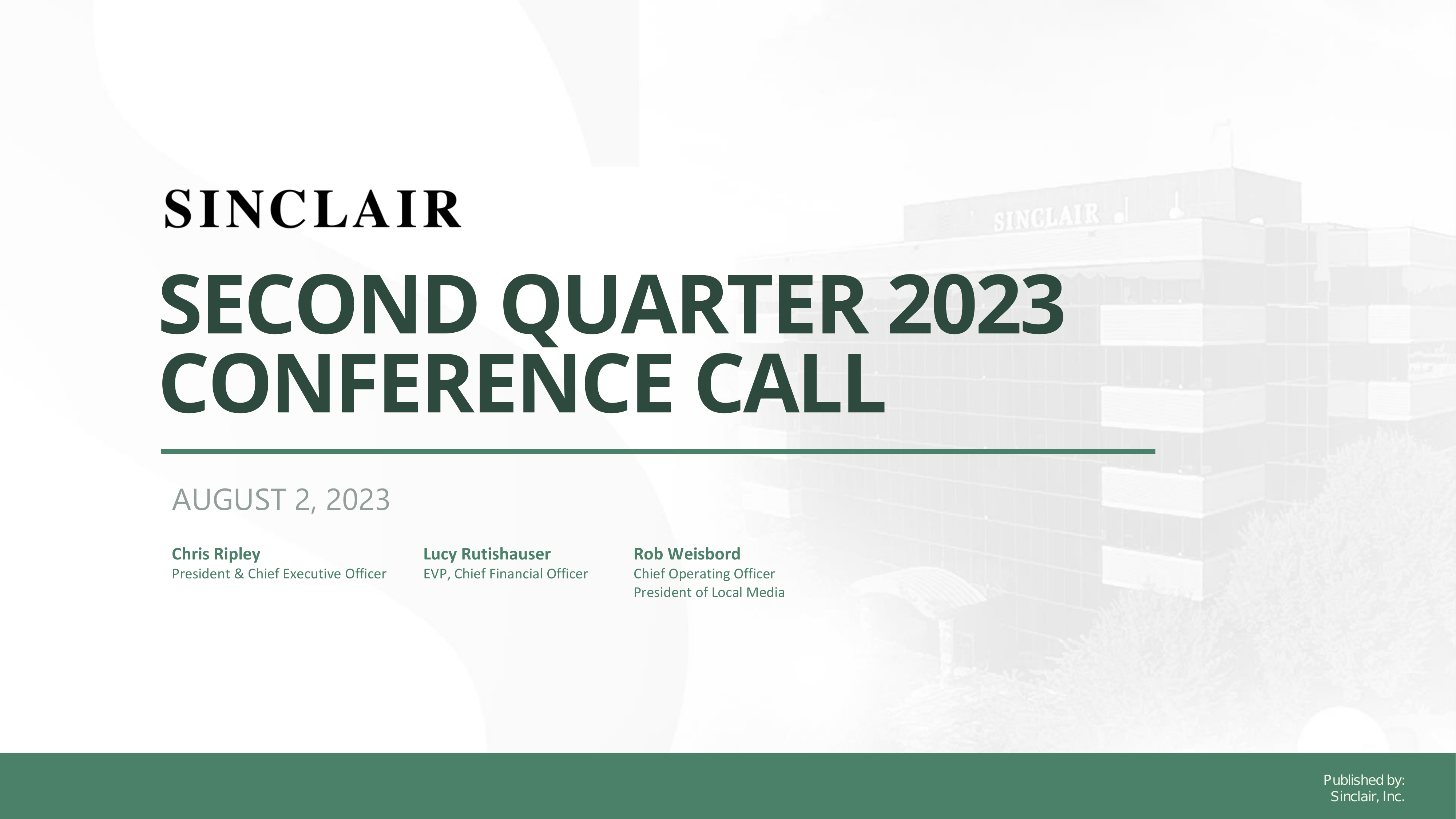 Sinclair's Q2 2023 Slide Deck