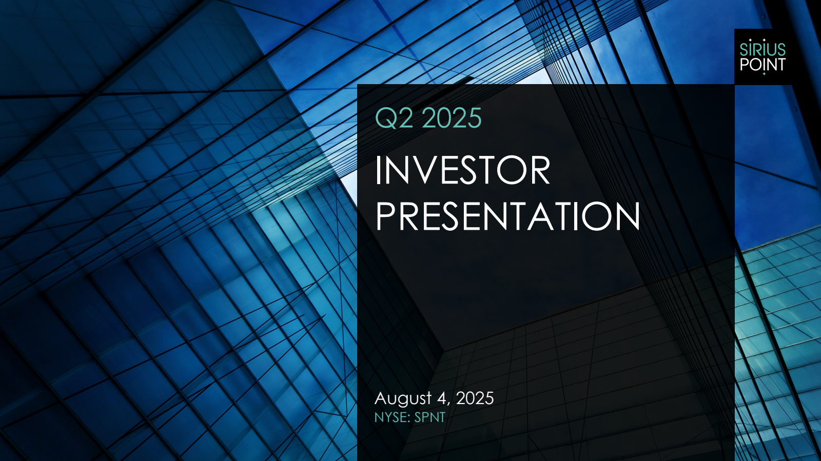 SiriusPoint's Q2 2025 Slide Deck