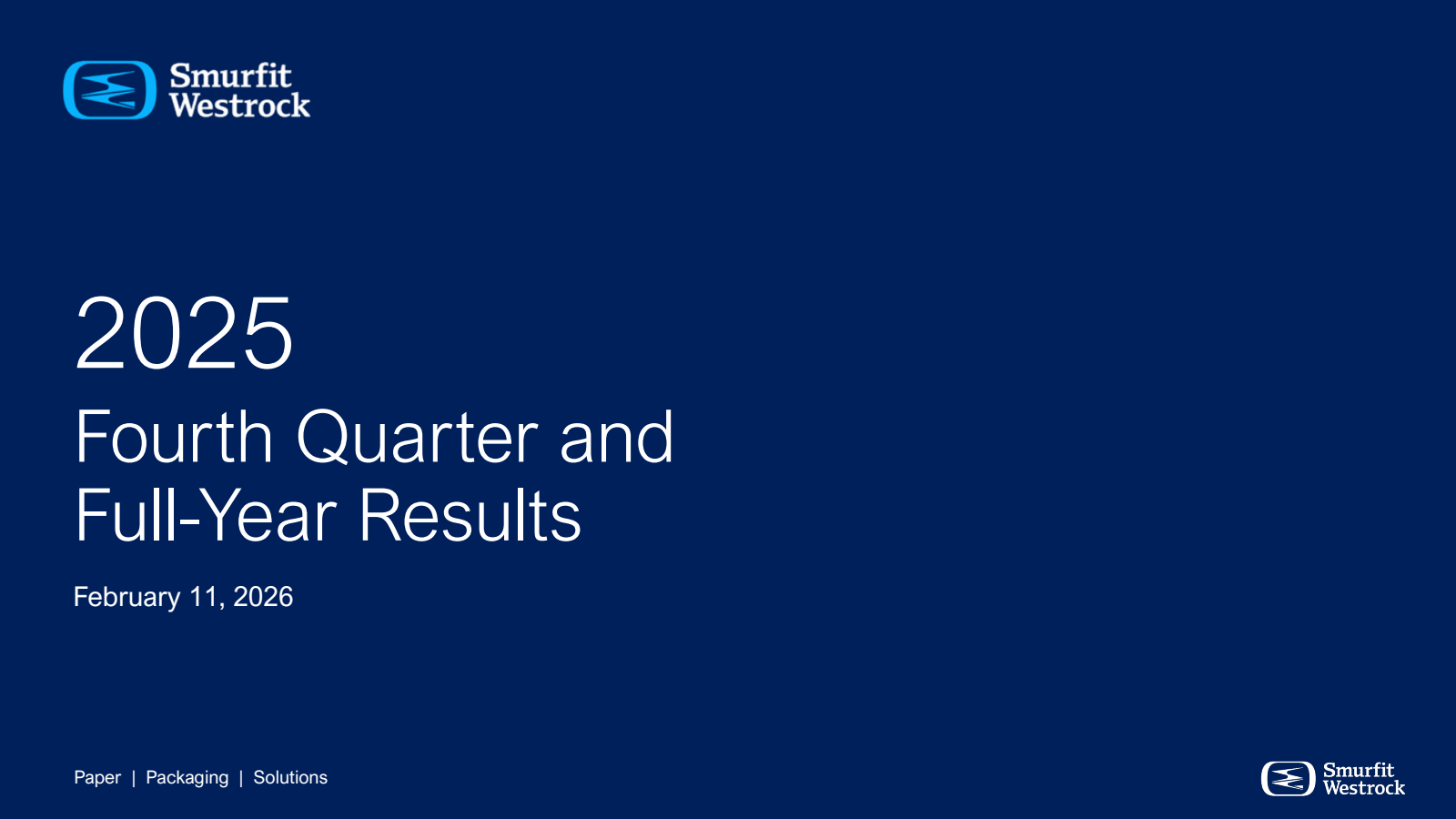Smurfit Westrock's Q4 2025 Slide Deck