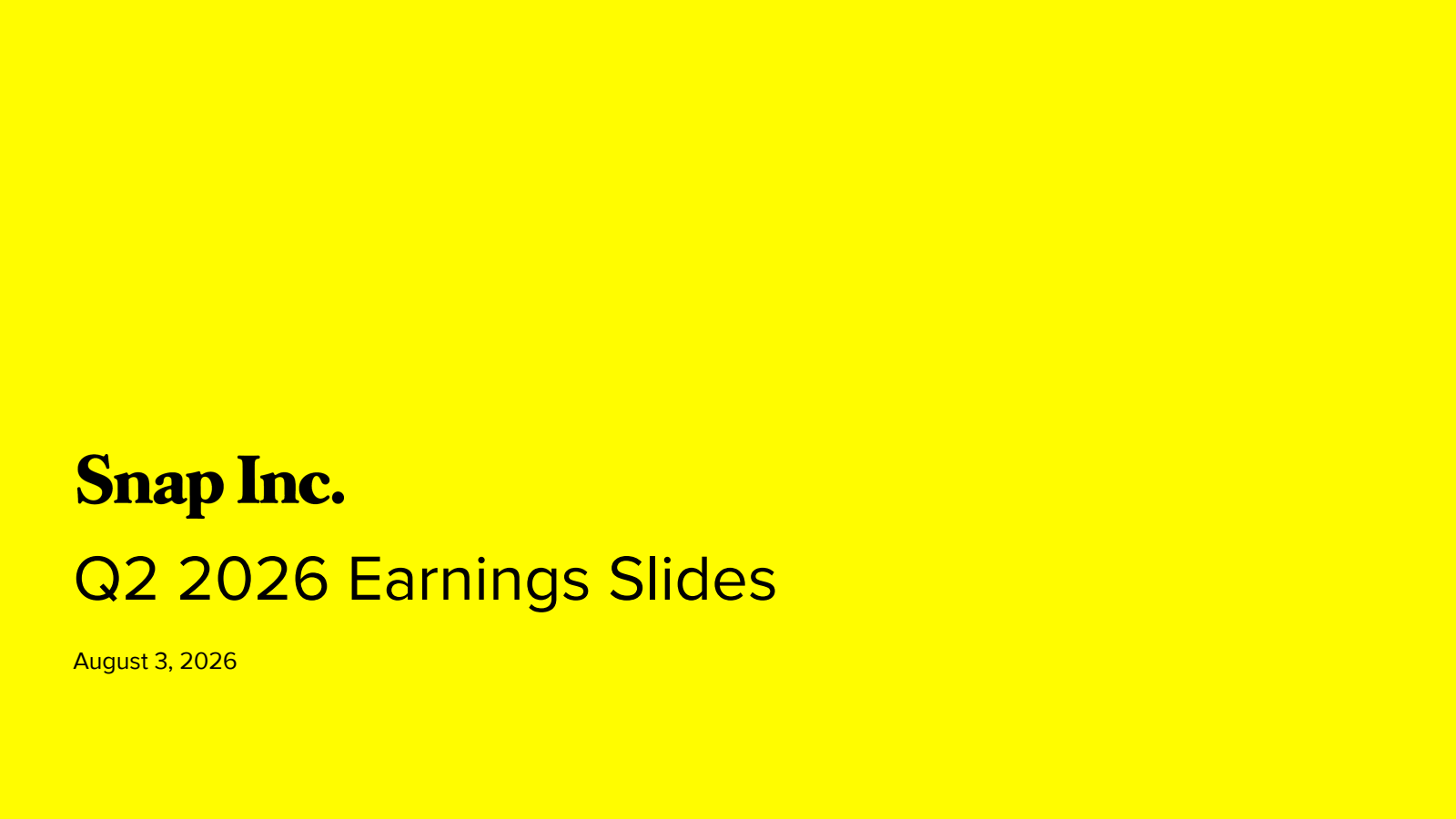 Snap's Q2 2026 Slide Deck