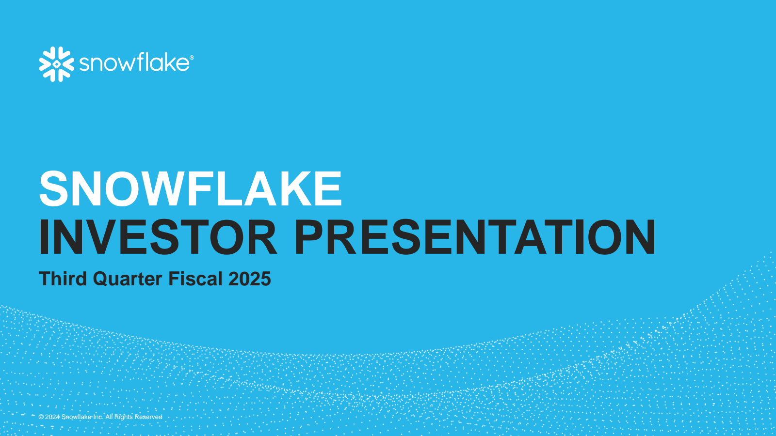 Snowflake's Q3 2025 Slide Deck